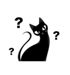 毎日送りやすい☆シンプ黒猫KURU（個別スタンプ：9）