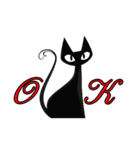 毎日送りやすい☆シンプ黒猫KURU（個別スタンプ：10）