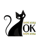 毎日送りやすい☆シンプ黒猫KURU（個別スタンプ：33）