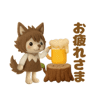 羊毛フェルト♡ウルフさん＆クマさん（個別スタンプ：2）