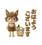 羊毛フェルト♡ウルフさん＆クマさん（個別スタンプ：9）