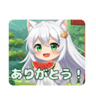 スイカをもぐもぐみなみちゃん（個別スタンプ：8）