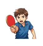 卓球 男子 部活 スポーツ（個別スタンプ：8）