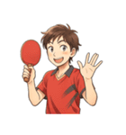 卓球 男子 部活 スポーツ（個別スタンプ：10）