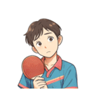 卓球 男子 部活 スポーツ（個別スタンプ：13）
