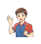 卓球 男子 部活 スポーツ（個別スタンプ：15）