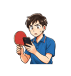 卓球 男子 部活 スポーツ（個別スタンプ：18）