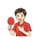 卓球 男子 部活 スポーツ（個別スタンプ：21）