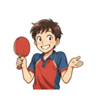卓球 男子 部活 スポーツ（個別スタンプ：22）