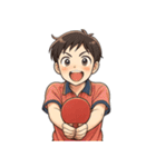 卓球 男子 部活 スポーツ（個別スタンプ：23）