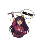 刀と笑顔のサムライ娘（個別スタンプ：4）