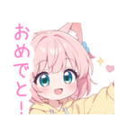 キュート猫耳パーカーの女の子スタンプ（個別スタンプ：29）