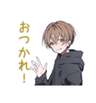 ゆるパーカーくん★帰宅遅れ連絡（個別スタンプ：2）