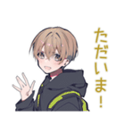 ゆるパーカーくん★帰宅遅れ連絡（個別スタンプ：3）