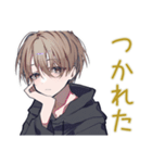 ゆるパーカーくん★帰宅遅れ連絡（個別スタンプ：34）