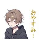 ゆるパーカーくん★帰宅遅れ連絡（個別スタンプ：35）