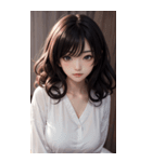 シャツの女の子の写真（個別スタンプ：1）