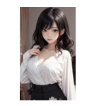 シャツの女の子の写真（個別スタンプ：6）