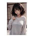 シャツの女の子の写真（個別スタンプ：18）