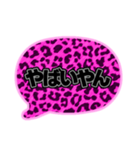 04若者言葉 流行り吹き出し ピンク豹柄黒灰（個別スタンプ：23）