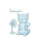 推し猫【青】…………………………（個別スタンプ：35）