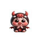 悪魔ピンク豚甘え中（個別スタンプ：1）
