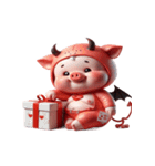 悪魔ピンク豚甘え中（個別スタンプ：3）