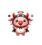 悪魔ピンク豚甘え中（個別スタンプ：4）