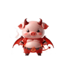 悪魔ピンク豚甘え中（個別スタンプ：9）
