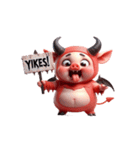 悪魔ピンク豚甘え中（個別スタンプ：21）