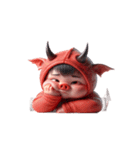悪魔ピンク豚甘え中（個別スタンプ：24）