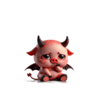 悪魔ピンク豚甘え中（個別スタンプ：32）