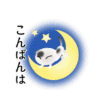 色々な猫2-2 短毛-垂れ耳-白に黒ぶち（個別スタンプ：7）