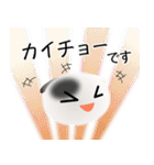 色々な猫2-2 短毛-垂れ耳-白に黒ぶち（個別スタンプ：17）