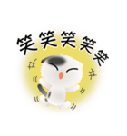色々な猫2-2 短毛-垂れ耳-白に黒ぶち（個別スタンプ：26）