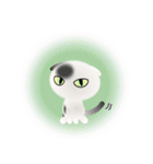 色々な猫2-2 短毛-垂れ耳-白に黒ぶち（個別スタンプ：37）