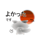 色々な猫2-3 長毛-立ち耳-白に黒ぶち（個別スタンプ：11）