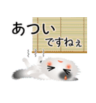 色々な猫2-3 長毛-立ち耳-白に黒ぶち（個別スタンプ：21）
