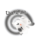色々な猫2-3 長毛-立ち耳-白に黒ぶち（個別スタンプ：35）