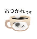 色々な猫2-4 長毛-垂れ耳-白に黒ぶち（個別スタンプ：9）