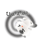 色々な猫2-4 長毛-垂れ耳-白に黒ぶち（個別スタンプ：35）