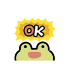 にっこりカエル（文字付き）（個別スタンプ：4）