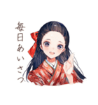 大正女学生★毎日挨拶（個別スタンプ：1）
