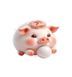 情緒不安定なピンクのブタ（個別スタンプ：16）