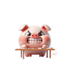 情緒不安定なピンクのブタ（個別スタンプ：25）