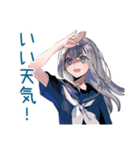 ミステリアス女子高生★毎日挨拶（個別スタンプ：35）