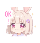 キュートうさぎの女の子スタンプ（個別スタンプ：35）