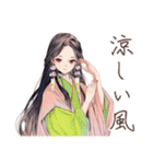 小町さんの雅な夏の和歌（個別スタンプ：5）