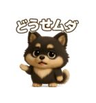 『ネガティブ発言』3D黒ポメ（個別スタンプ：25）