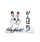 動く北の白うさぎ日本語と英語で楽しもう！（個別スタンプ：10）